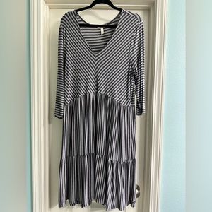 Matilda Jane gray striped dress size XL